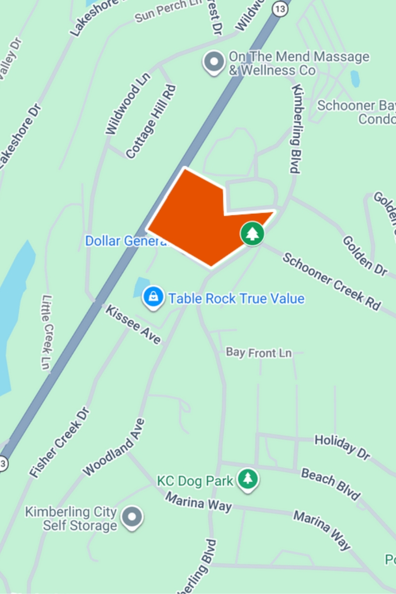 Map of Kimberling City park location